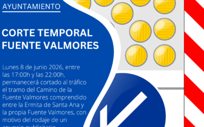 Corte temporal del Camino de la Fuente Valmores por un rodaje publicitario