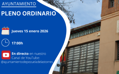 Convocatoria Pleno Ordinario jueves 15 de enero de 2026