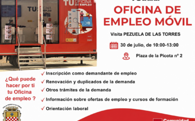 La Oficina de Empleo Móvil visitará Pezuela de las Torres el próximo 30 de julio